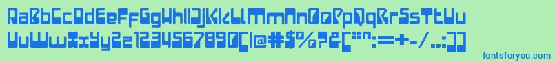 LaserdiscoExtended Font – Blue Fonts on Green Background