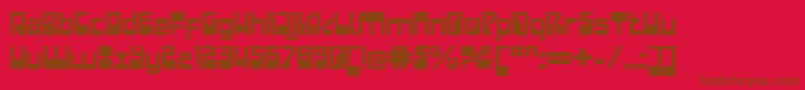 LaserdiscoExtended Font – Brown Fonts on Red Background