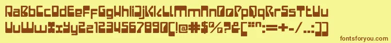 LaserdiscoExtended Font – Brown Fonts on Yellow Background