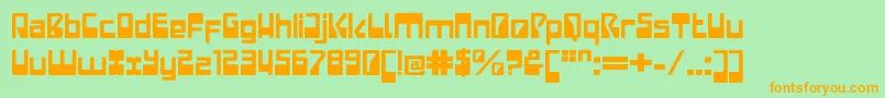 LaserdiscoExtended Font – Orange Fonts on Green Background