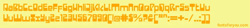 LaserdiscoExtended Font – Orange Fonts on Yellow Background