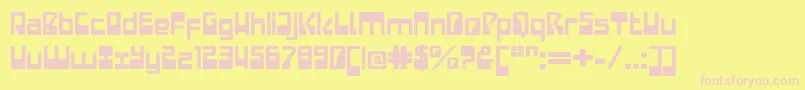 LaserdiscoExtended Font – Pink Fonts on Yellow Background
