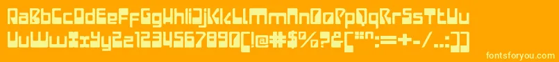LaserdiscoExtended Font – Yellow Fonts on Orange Background