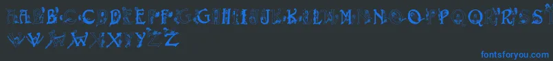 Eroticaps Font – Blue Fonts on Black Background