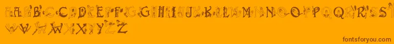 Eroticaps Font – Brown Fonts on Orange Background