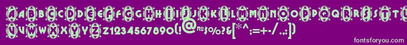 Cameoappearancenf Font – Green Fonts on Purple Background