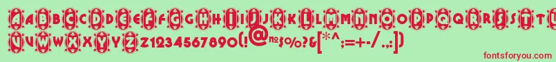 Cameoappearancenf Font – Red Fonts on Green Background