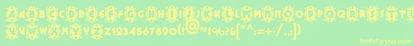 Cameoappearancenf Font – Yellow Fonts on Green Background