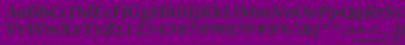 Czcionka HiroshigestdBolditalic – czarne czcionki na fioletowym tle