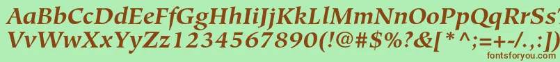 HiroshigestdBolditalic Font – Brown Fonts on Green Background