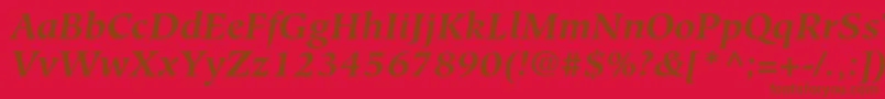 HiroshigestdBolditalic Font – Brown Fonts on Red Background