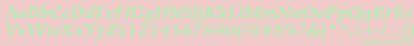 HiroshigestdBolditalic Font – Green Fonts on Pink Background