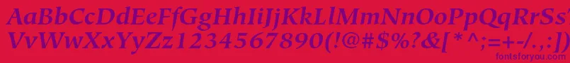 HiroshigestdBolditalic Font – Purple Fonts on Red Background