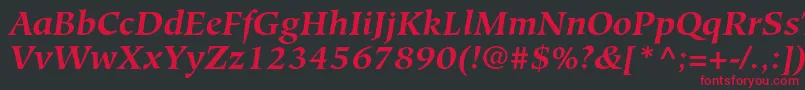フォントHiroshigestdBolditalic – 黒い背景に赤い文字