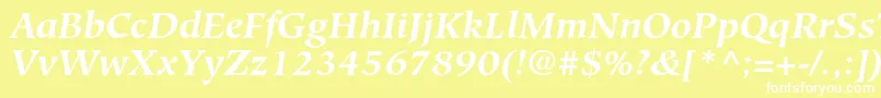 HiroshigestdBolditalicフォントについての詳細 フォントHiroshigestdBolditalic – 黄色い背景に白い文字