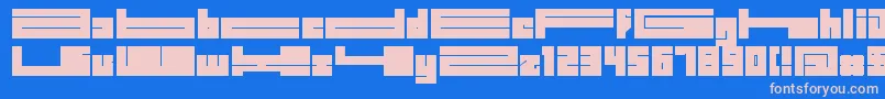Bdbidl-Schriftart – Rosa Schriften auf blauem Hintergrund