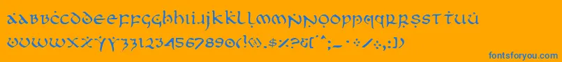 Firstl Font – Blue Fonts on Orange Background