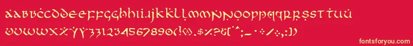 Firstl Font – Yellow Fonts on Red Background