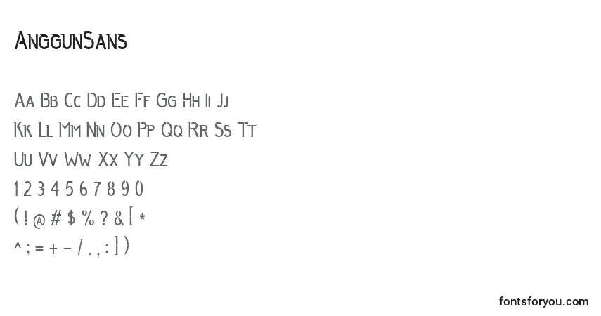 Czcionka AnggunSans (56962) – alfabet, cyfry, specjalne znaki