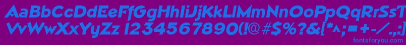 NapolilhBoldItalic Font – Blue Fonts on Purple Background