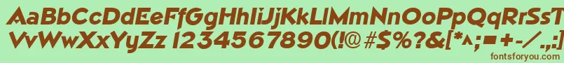 NapolilhBoldItalic Font – Brown Fonts on Green Background