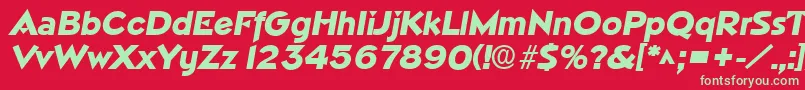 NapolilhBoldItalic Font – Green Fonts on Red Background