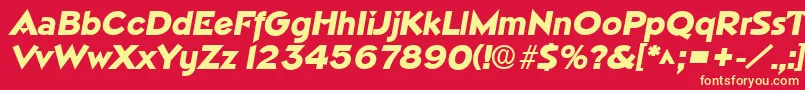 NapolilhBoldItalic Font – Yellow Fonts on Red Background