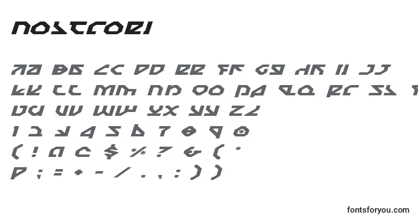 Nostroei Font – alphabet, numbers, special characters