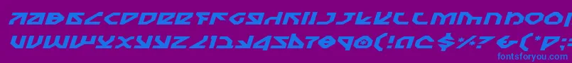 フォントNostroei – 紫色の背景に青い文字