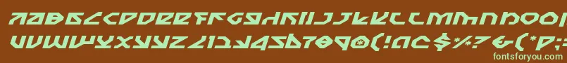 Nostroei-fontti – vihreät fontit ruskealla taustalla