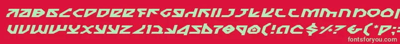 フォントNostroei – 赤い背景に緑の文字