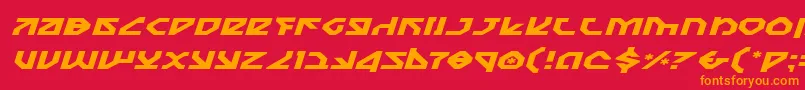 フォントNostroei – 赤い背景にオレンジの文字