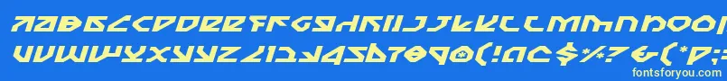 Nostroei Font – Yellow Fonts on Blue Background