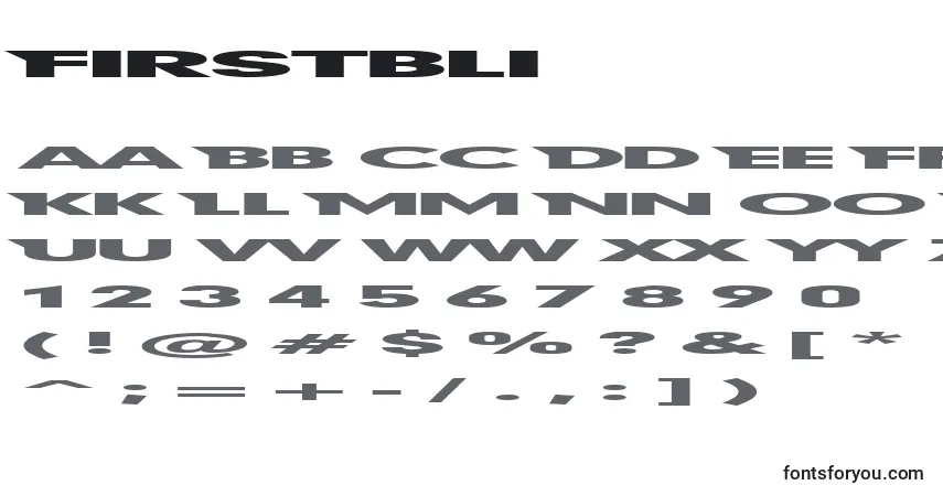 Шрифт Firstbli – алфавит, цифры, специальные символы