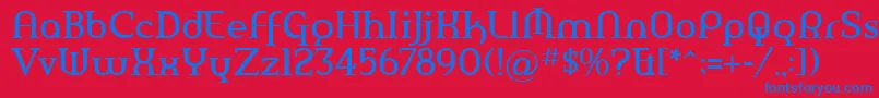 AmerikaPro Font – Blue Fonts on Red Background