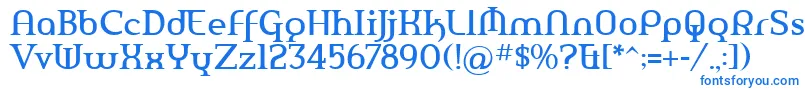 フォントAmerikaPro – 白い背景に青い文字