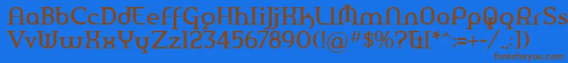 AmerikaPro-Schriftart – Braune Schriften auf blauem Hintergrund