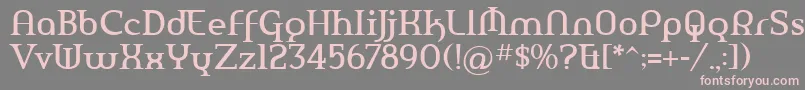 フォントAmerikaPro – 灰色の背景にピンクのフォント