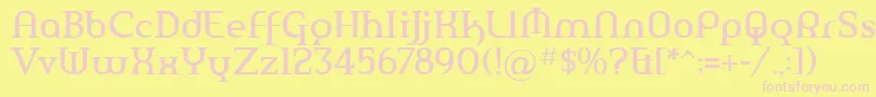 AmerikaPro-Schriftart – Rosa Schriften auf gelbem Hintergrund