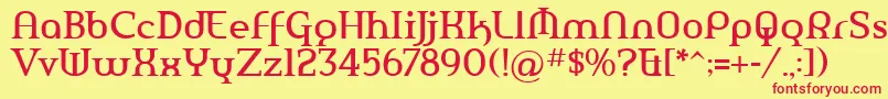 Шрифт AmerikaPro – красные шрифты на жёлтом фоне