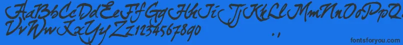 Curjtrial Font – Black Fonts on Blue Background