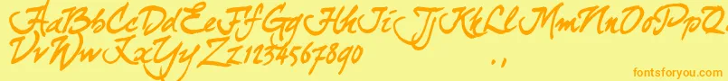 Curjtrial Font – Orange Fonts on Yellow Background