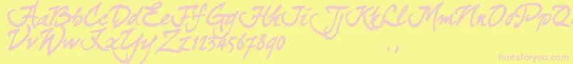 Curjtrial Font – Pink Fonts on Yellow Background