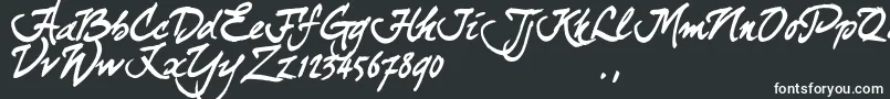 Curjtrial-fontti – valkoiset fontit mustalla taustalla