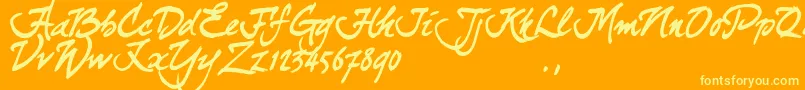 Curjtrial Font – Yellow Fonts on Orange Background