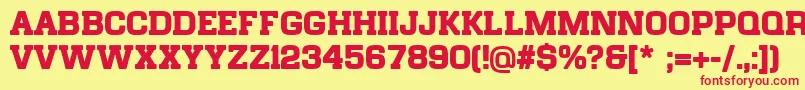 ChateaudegarageFreeForPersonalUseOnly Font – Red Fonts on Yellow Background