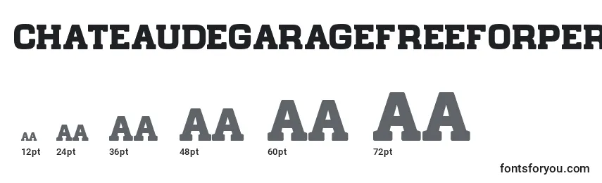 ChateaudegarageFreeForPersonalUseOnly Font Sizes