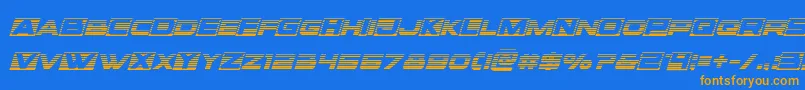 フォントVoxboxgradital – オレンジ色の文字が青い背景にあります。