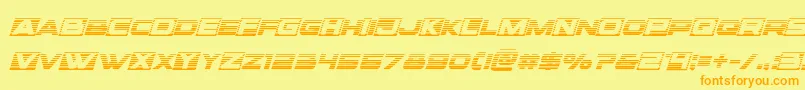 フォントVoxboxgradital – オレンジの文字が黄色の背景にあります。