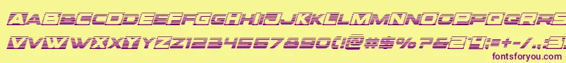 Voxboxgradital-Schriftart – Violette Schriften auf gelbem Hintergrund